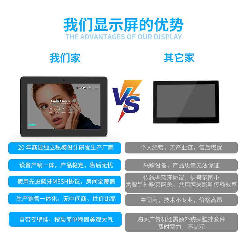 10.1寸广告机可触摸4K高清显示屏壁挂触控一体机网络智能广告机