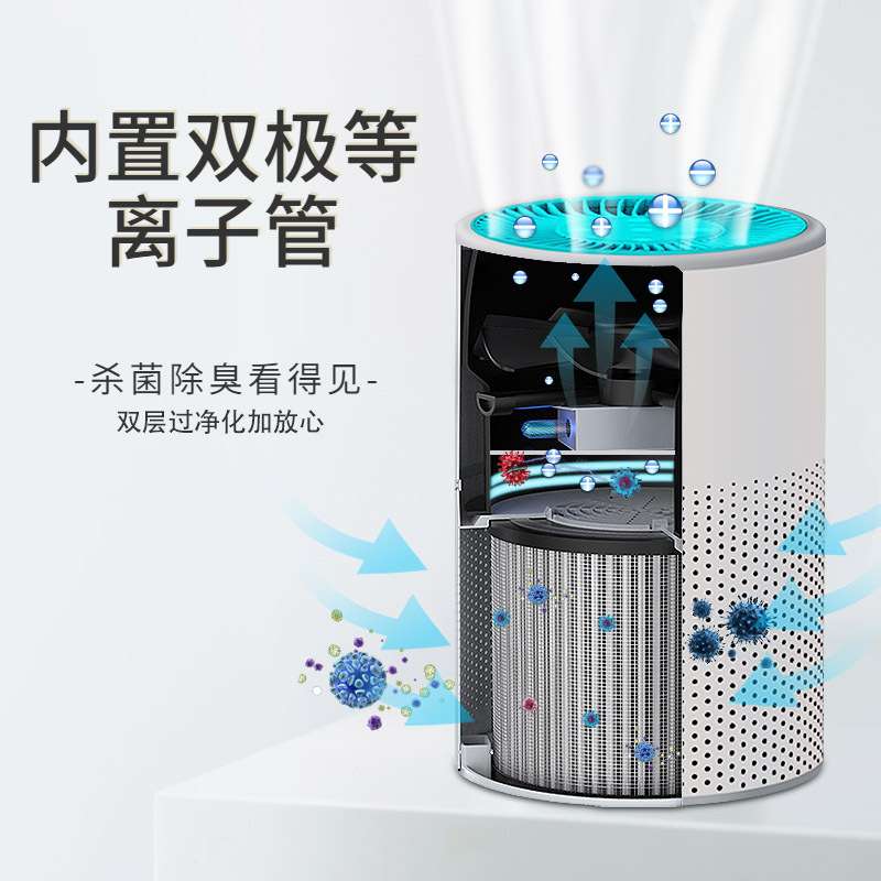 桌面等离子空气净化器家车两用双极等离子除臭除醛除异味消毒机