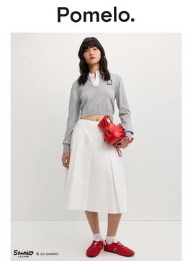 Pomelo 短款Polo上衣 - 浅灰色