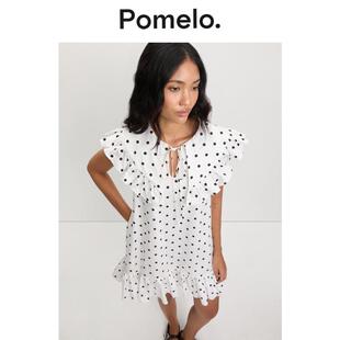 Pomelo 小众设计感波点裙宽松显瘦小个子减龄易搭娃娃领连衣裙