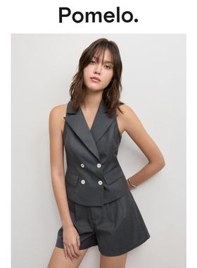 Pomelo 双排扣马甲 - 深灰色