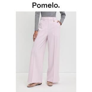 女 型潮流黑色高腰垂感阔腿裤 Pomelo 宽松版