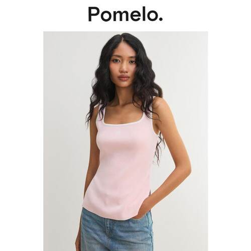 Pomelo 方领后背纽扣吊带衫 - 粉色