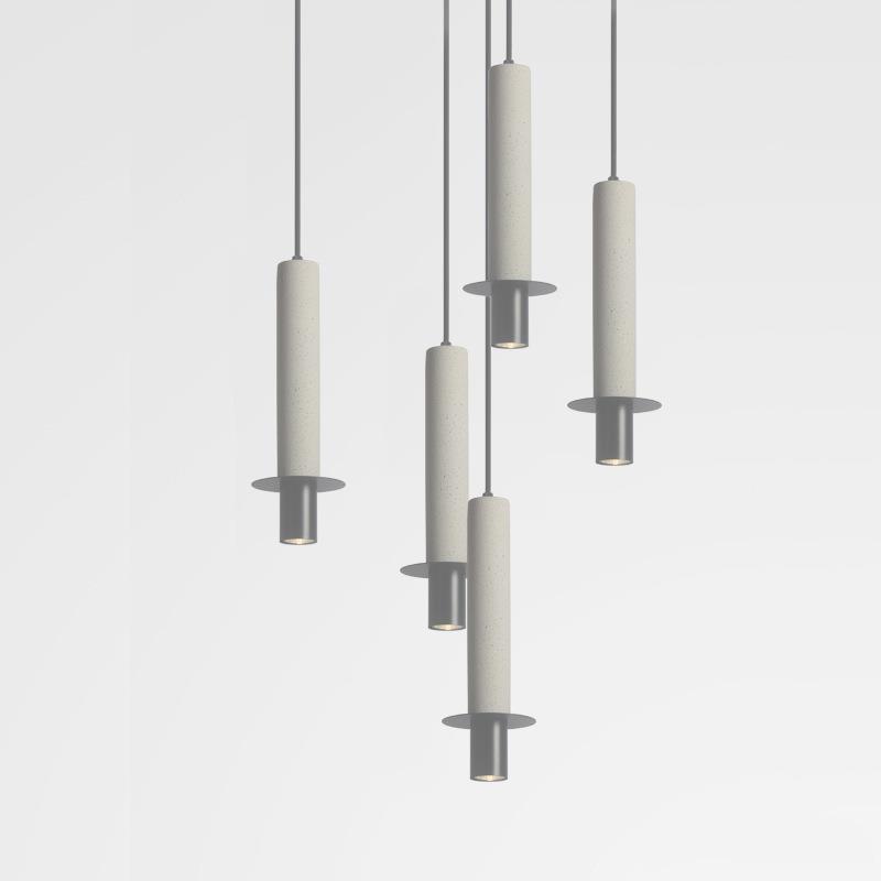 水泥灰色小吊灯极简餐厅灯现代简约卧室床头工业风吊灯吧台餐桌灯