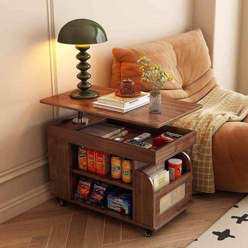升降茶几折叠移动推车实木茶台茶桌小户型客厅多功能沙发餐桌两用