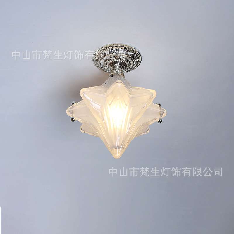 噗灵星星吸顶灯 Art Deco法式全铜过道玄关入户 美式阳台走廊阳台