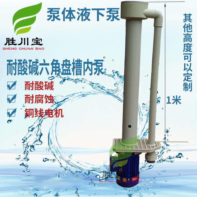 0.75KW1.5KW2.2kw1米PP液下泵废弃塔喷淋专用六角盘槽内泵循环泵
