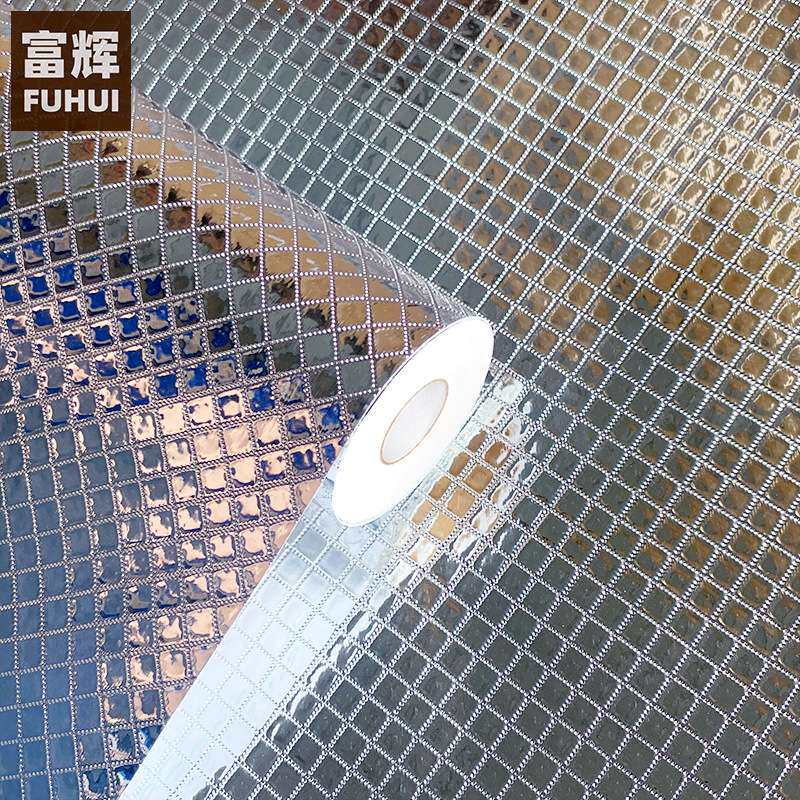 银色格子厨房防油贴纸防火耐高温墙贴防水防潮橱柜自粘灶台锡箔纸