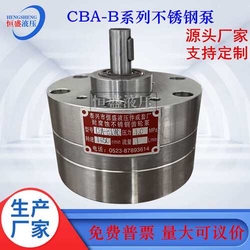 耐腐蚀CBA-B0.5NS 4NS 20NS 63NS 80NS B100NS高温不锈钢齿轮泵