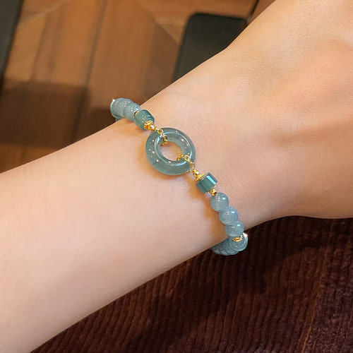 琳琯瑛蓝水翡翠平安扣手链