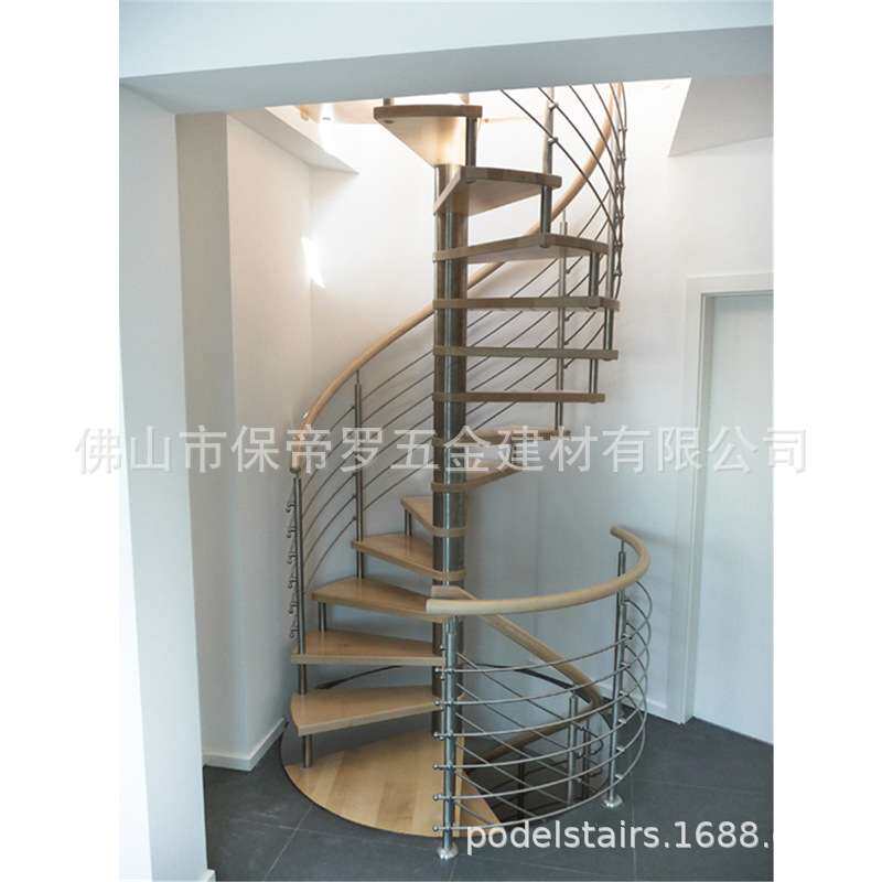 复式阁楼公寓小型旋转楼梯弧型家用简约楼梯栏杆扶手