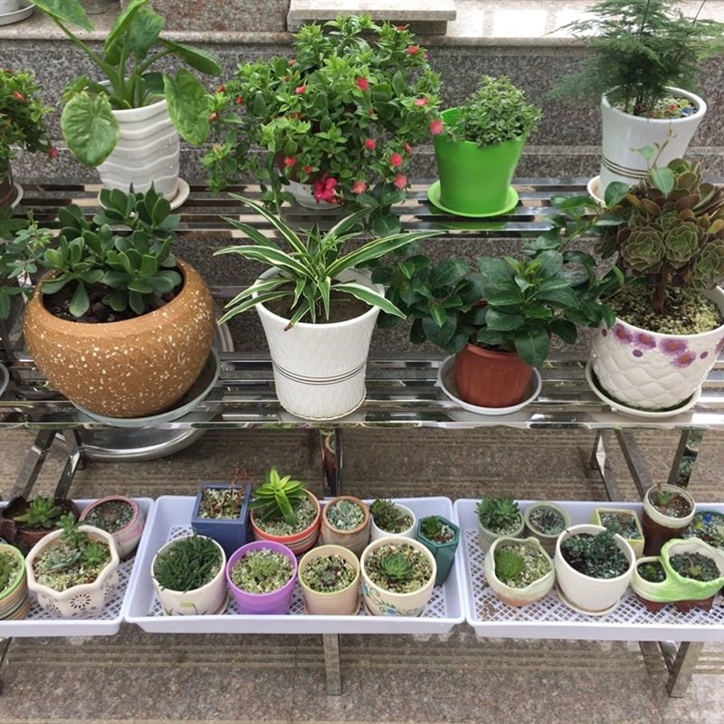 304不锈钢花架子多层铁艺室内户外F阳台客厅三层阶梯花盆置物多肉