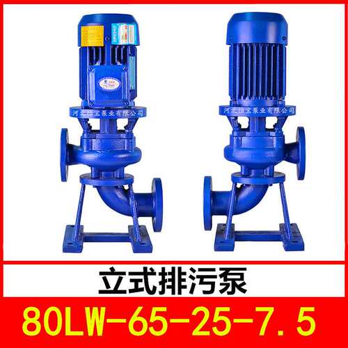 立式排污泵80LW-65-25-7.5管道污水泵