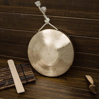 高低中音手锣小锣21公分三句半手锣响铜锣纯铜高音锣鼓乐器小铜锣