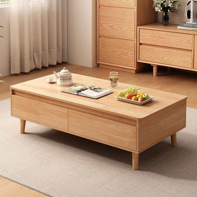 实木芯茶几客厅家用小户型沙发茶桌2025新款出租屋原木风方形桌子