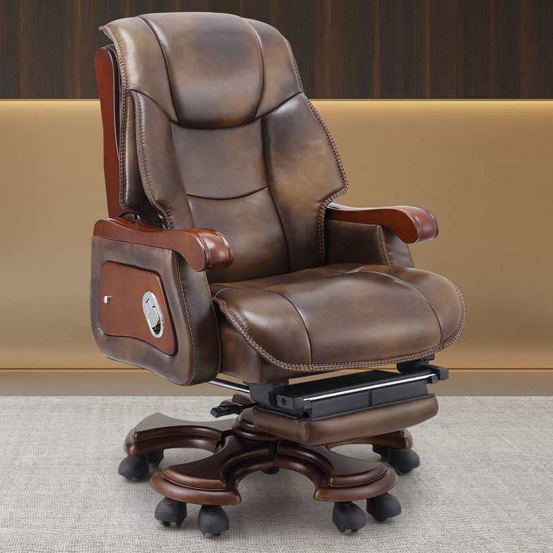 大班椅中式座椅实木油漆椅商务办公椅升降按摩电脑椅家用可躺转椅