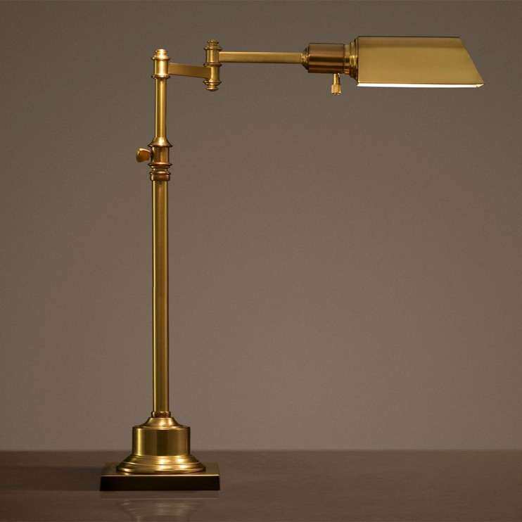 Loft美式乡村复古工业风古铜卧室书房创意长机械手臂工作台灯 RH
