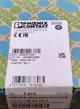 菲尼克斯继电器2963763 PSR-SCP-24UC/ESA4/3X1/1/2/B