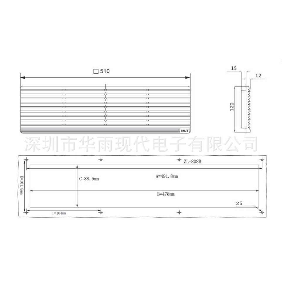 机柜滤网 百叶窗 ZL-808B 510*120 长方形过滤网