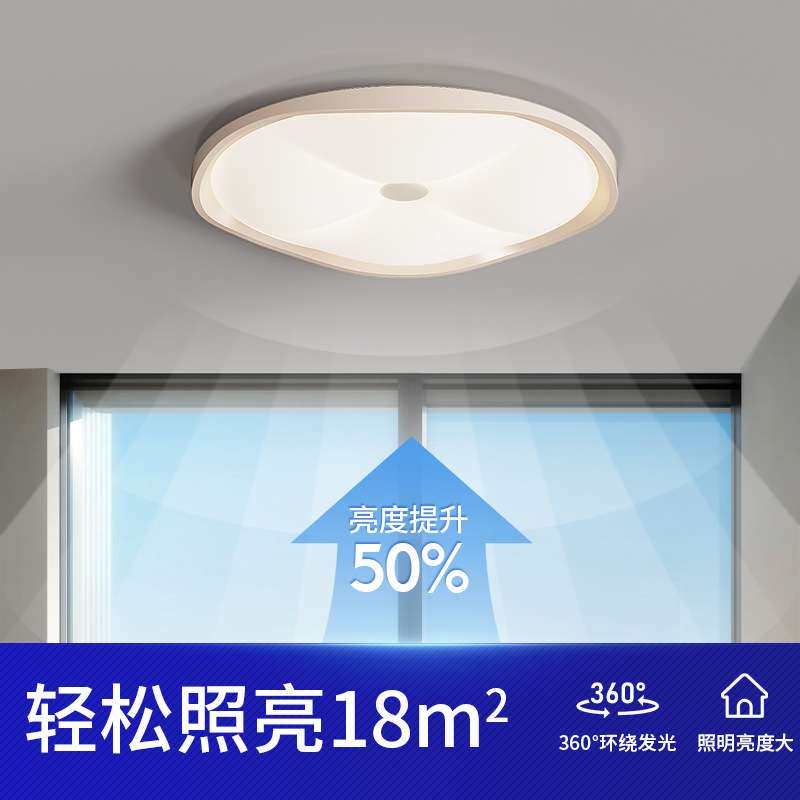儿童奶油风卧室吸顶灯现代简约个性设计师创意房间灯圆形主卧灯具