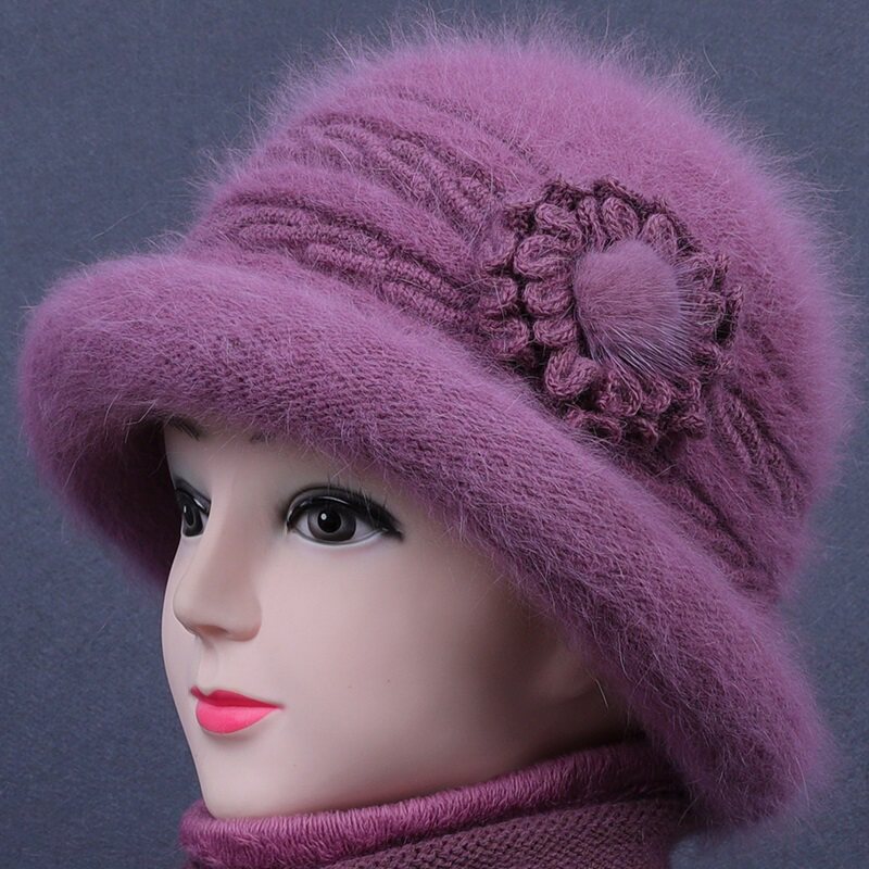 中老年人帽子女冬天妈q妈保暖盆帽奶奶加绒厚棉帽老太太针织毛线