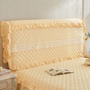 全棉床头罩公主风床头套加厚全包2m实木夹棉防尘靠背皮床头保护套