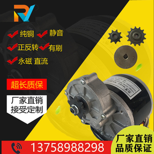 24V12V250W长轴电机减速有刷电机皮带轮电机10Q16Z2直流永磁羚鹰