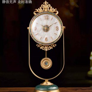 欧式高端坐钟轻奢大气2023新款家用客厅桌面装饰摆钟摆件座钟台钟