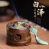炉室内塔香檀香黄铜仿古香薰炉家用点香熏盘香白泽香炉纯铜香炉