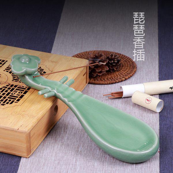 琵琶香插家用室内古典古琴檀香炉线香炉卧香炉香插香盒香炉香熏炉
