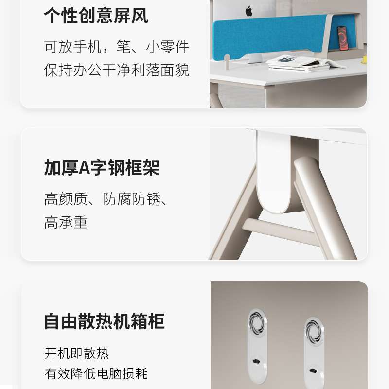 员工位职员办公桌椅组合现代简约办公家具四人六人位屏风办工桌