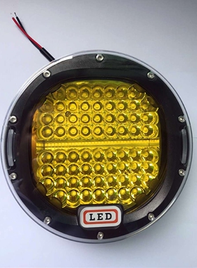 厂家生产7英寸黄色圆形300WLED汽车工作灯汽车改装灯射灯
