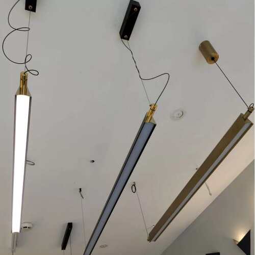 极简餐厅吊灯现代简约上下发光设计感岛台样板间一字led长条灯具