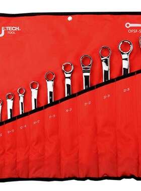 捷科OFSF-S11镜抛双梅扳手梅花两用扳手组呆扳手8-27mm11支装