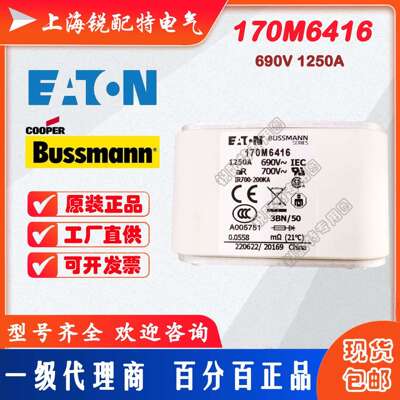 170M6416快速熔断器 690V 1250A 巴斯曼BUSSMANN快速熔断器