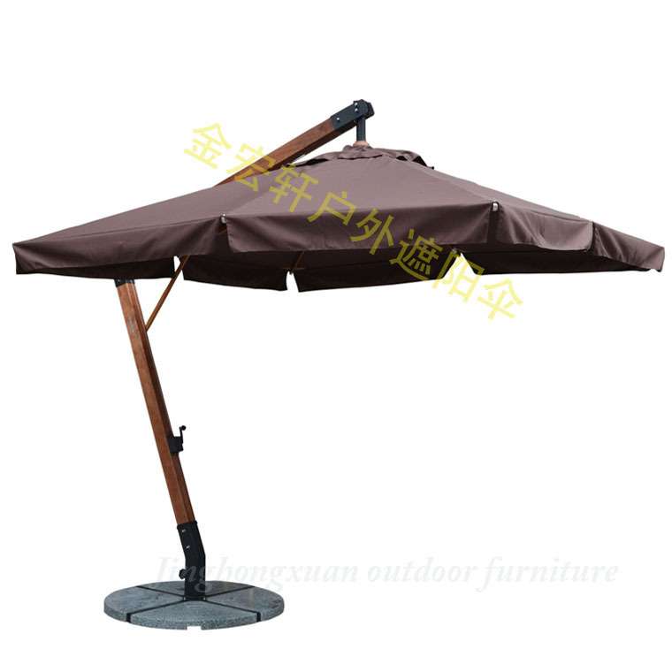 户外花园7字形铝合金吊伞方形侧边庭院伞露台摆滩遮阳边柱外摆伞