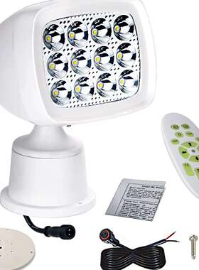 E016001游艇遥控灯36W探照灯360°旋转led远程强光射灯 10-30VDC