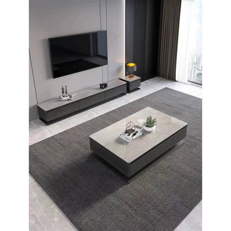 轻奢岩板茶几长方形耐用茶几上档次I小桌子家用客厅茶几储物