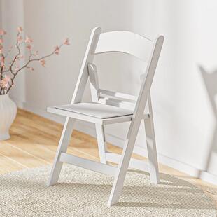 美式花园折叠椅子家用轻便携可折叠凳子宴会餐椅塑料靠背椅子折椅