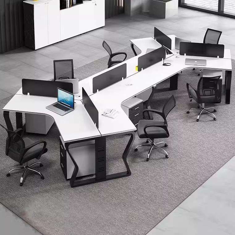 简约现代职员办公桌3/5/6人位员工室家具财务桌多人工作桌椅组合