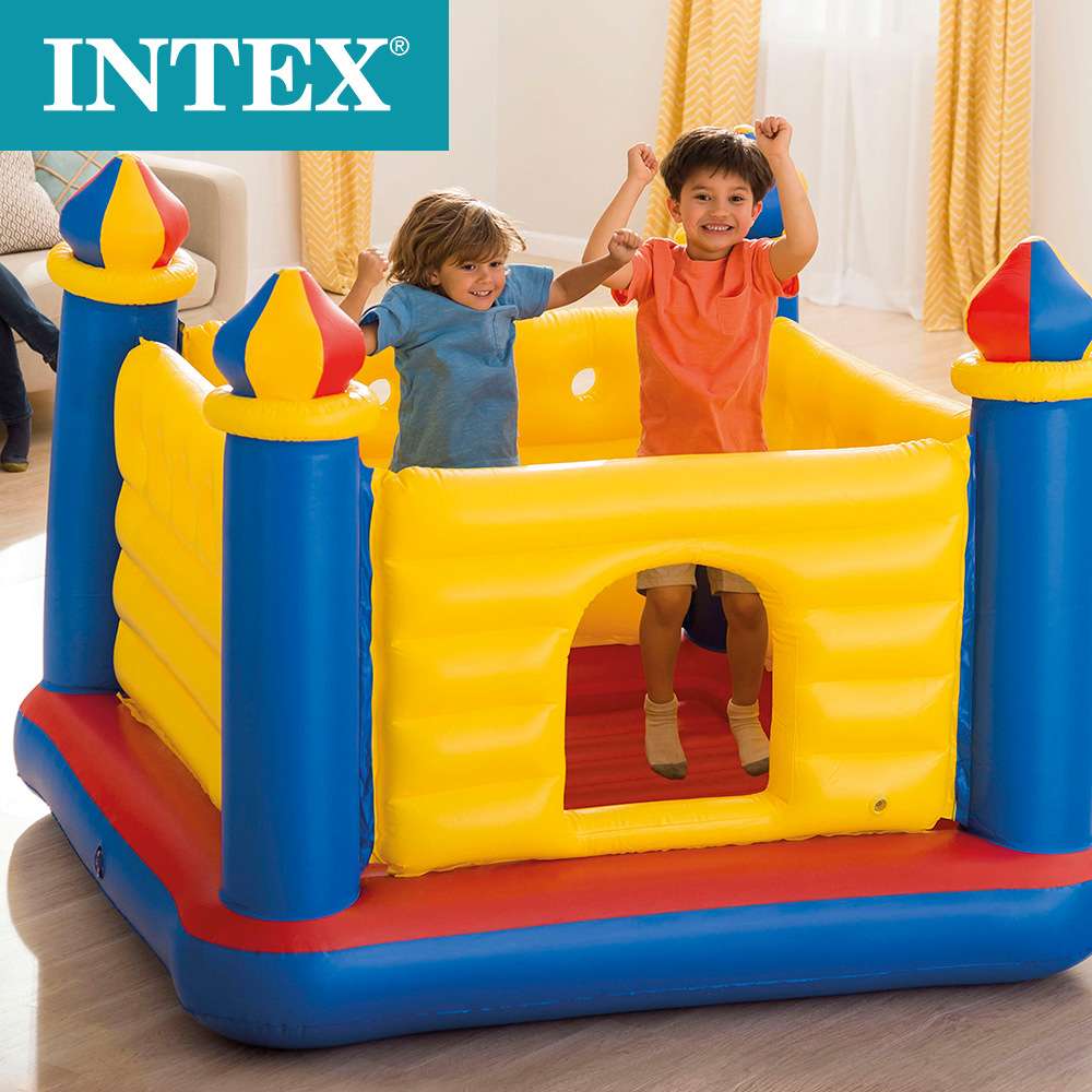 INTEX48259儿童室内家用型充气跳跳乐蹦蹦床方形弹跳池淘气堡现货