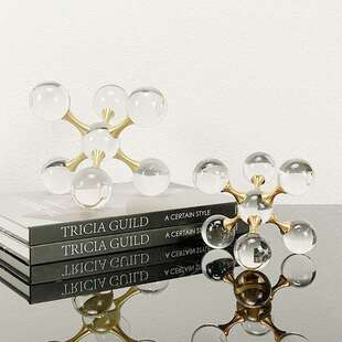 透明几何体金色水晶工艺品摆件 北欧创意质感几何水晶体