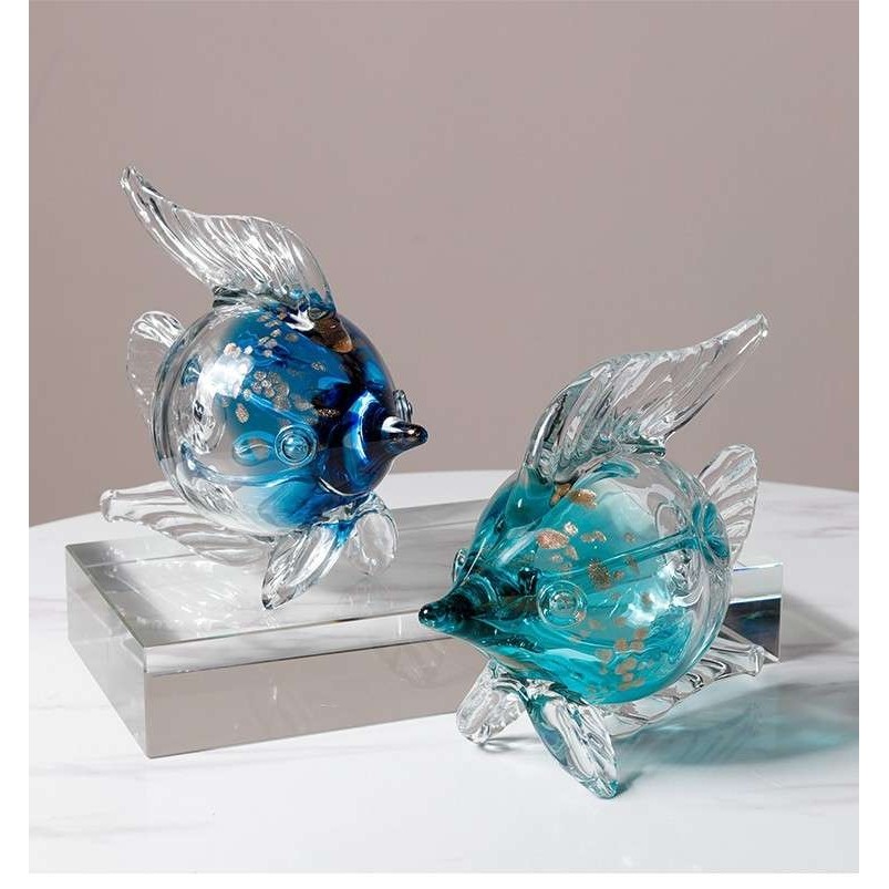 创意玻璃鱼装饰品摆件客厅现代家居饰品酒柜电视柜摆件工艺品高档,鲜花速递/花卉仿真/绿植园艺,割草机/草坪机,淘宝优惠券,粉丝福利购,淘宝优惠卷
