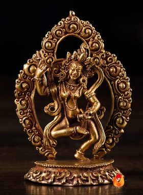 《玛吉拉准》家用尼泊铜全鎏金居家桌面铜像摆件《玛姬拉度》