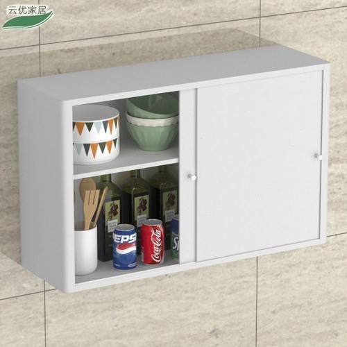 不锈钢浴室吊柜墙壁柜白色推拉门厨房橱柜阳台移门收纳柜储物柜子