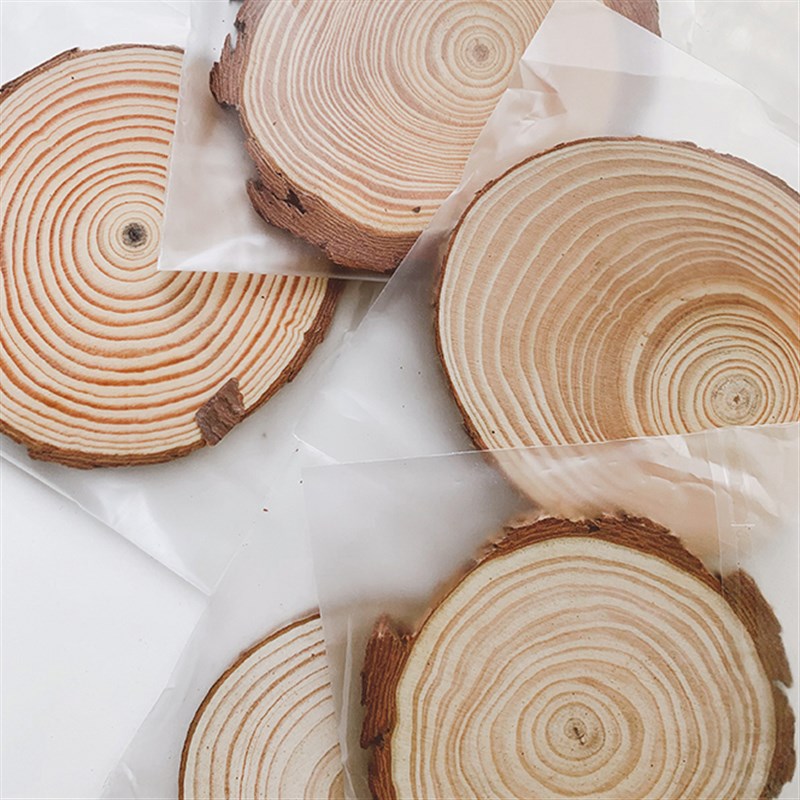 原木切割香薰蜡烛木r垫杯垫托盘松木年轮树片蜡烛台摆件