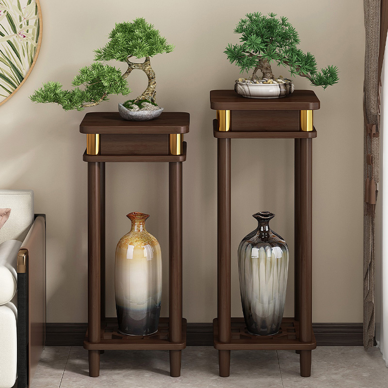 新中式置物架花架花盆摆放架客厅空间利用神器非R实木摆件展示架