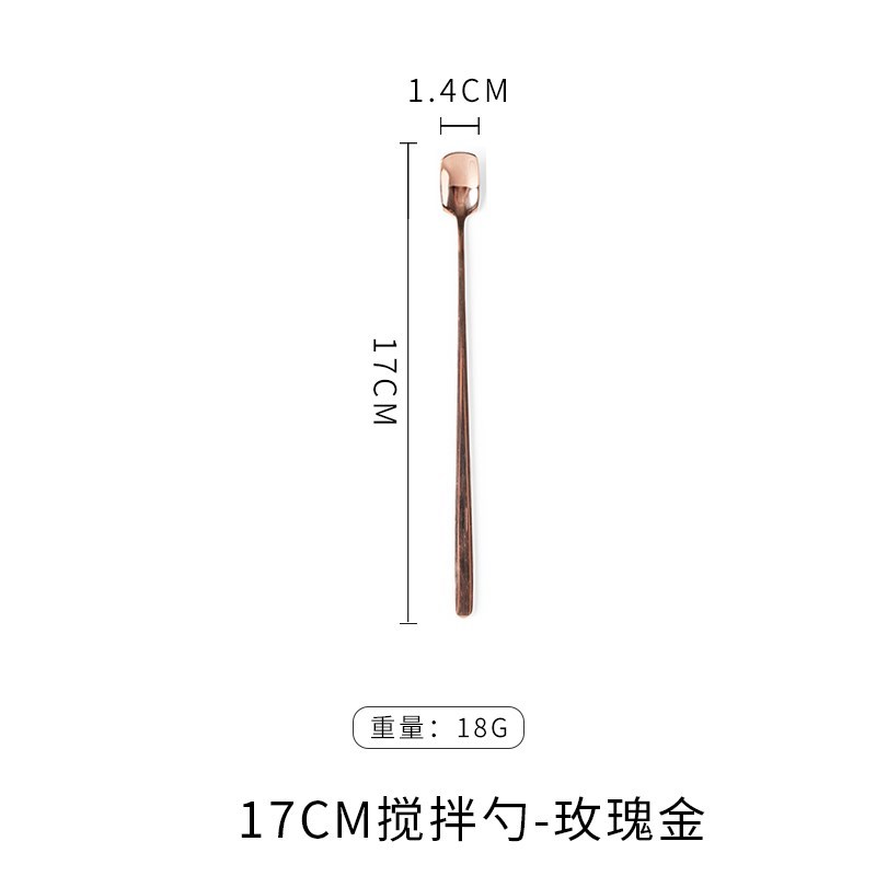 现货04不锈钢咖啡勺长柄搅拌勺搅拌棒小K勺子欧式家用甜品勺金咖