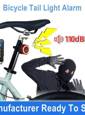 700mAh LED Tail Light Alarm Brake Vibration Portable Light