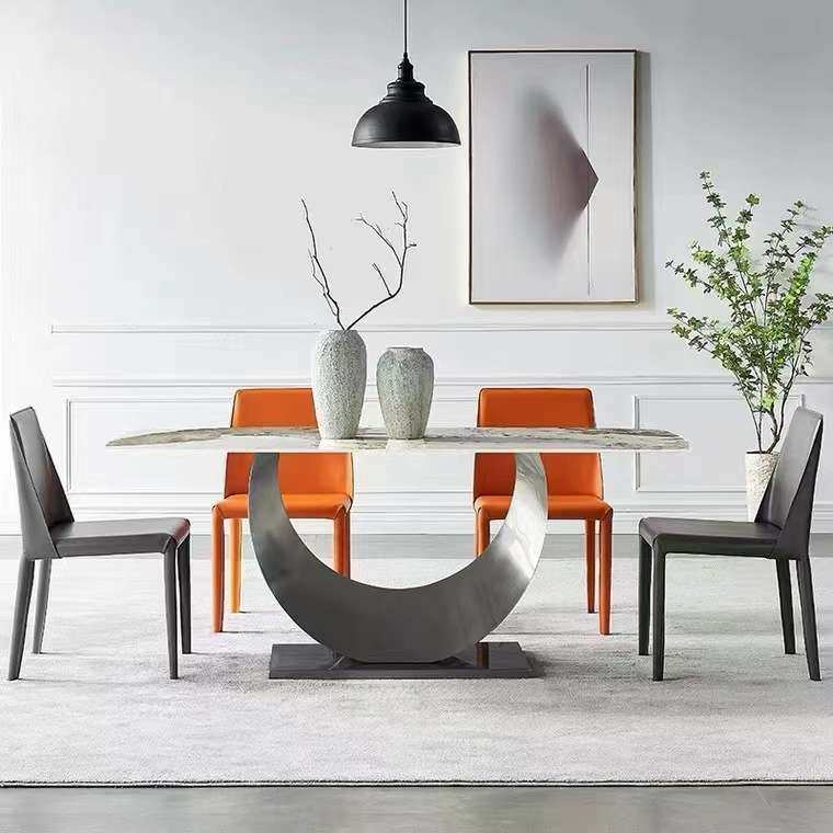 意式极简不锈钢亮光岩板餐桌长方形家用小户型设计师餐台椅子组合,鲜花速递/花卉仿真/绿植园艺,割草机/草坪机,淘宝优惠券,粉丝福利购,淘宝优惠卷